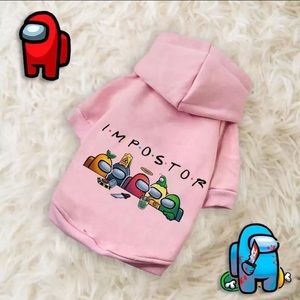 Pink Among Us Imposters Small Dog Hoodie Shirt